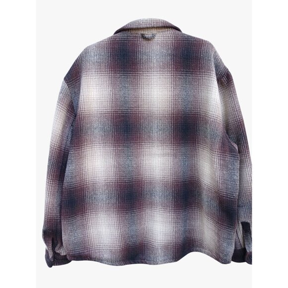 Jachs New York Mens XXL Plaid Button Up Shirt Jacket Brown Tan Shacket Lined - Picture 4 of 16